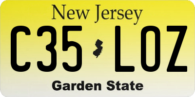 NJ license plate C35LOZ