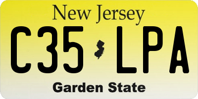 NJ license plate C35LPA