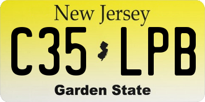 NJ license plate C35LPB