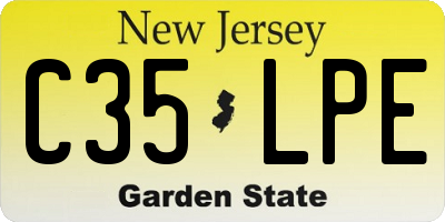 NJ license plate C35LPE