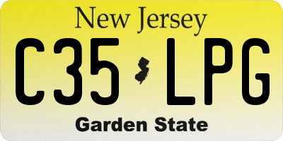 NJ license plate C35LPG