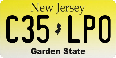 NJ license plate C35LPO