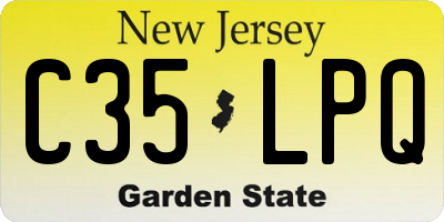 NJ license plate C35LPQ