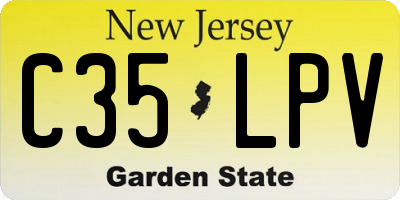NJ license plate C35LPV