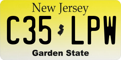 NJ license plate C35LPW