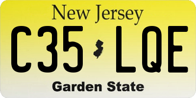 NJ license plate C35LQE