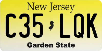 NJ license plate C35LQK