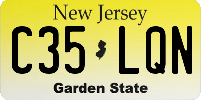 NJ license plate C35LQN