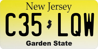 NJ license plate C35LQW