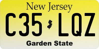 NJ license plate C35LQZ