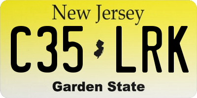 NJ license plate C35LRK