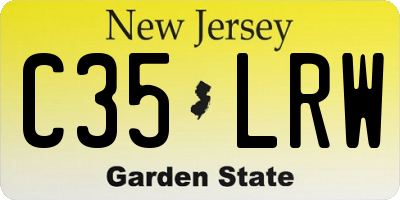 NJ license plate C35LRW