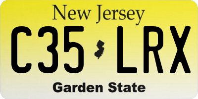 NJ license plate C35LRX