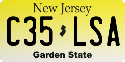 NJ license plate C35LSA