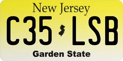 NJ license plate C35LSB