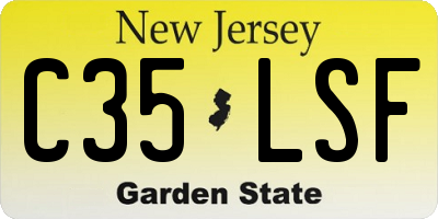 NJ license plate C35LSF