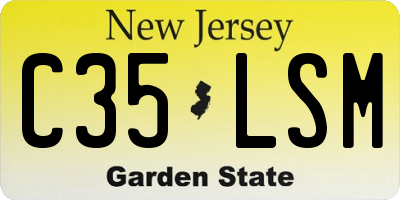 NJ license plate C35LSM