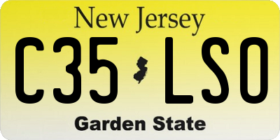 NJ license plate C35LSO