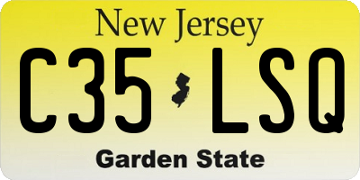 NJ license plate C35LSQ