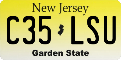 NJ license plate C35LSU