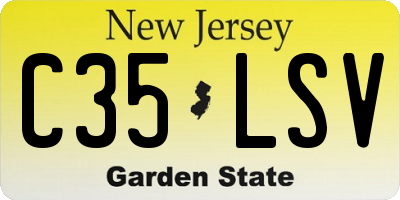 NJ license plate C35LSV