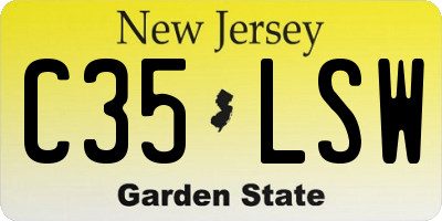 NJ license plate C35LSW