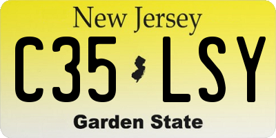 NJ license plate C35LSY