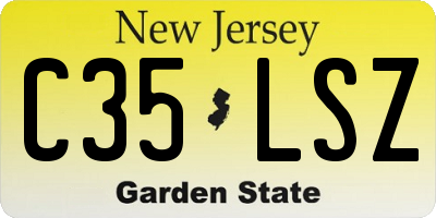 NJ license plate C35LSZ