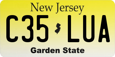 NJ license plate C35LUA