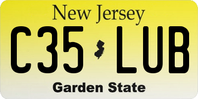 NJ license plate C35LUB