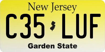 NJ license plate C35LUF