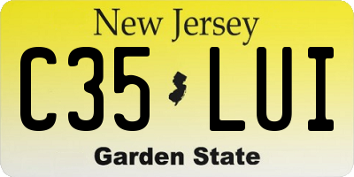NJ license plate C35LUI