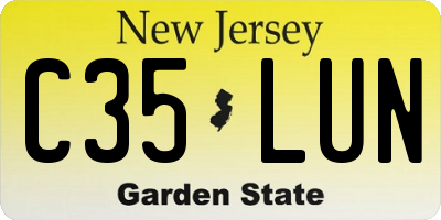 NJ license plate C35LUN
