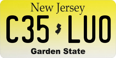 NJ license plate C35LUO