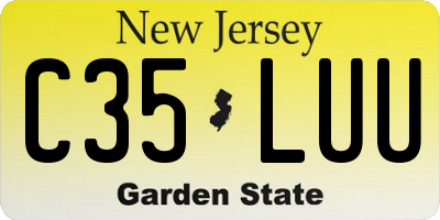 NJ license plate C35LUU