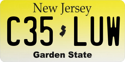 NJ license plate C35LUW