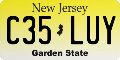 NJ license plate C35LUY
