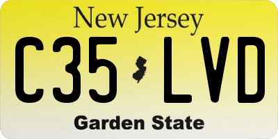 NJ license plate C35LVD