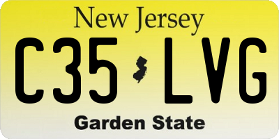 NJ license plate C35LVG