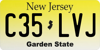 NJ license plate C35LVJ