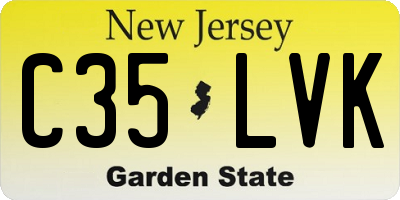 NJ license plate C35LVK