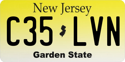 NJ license plate C35LVN