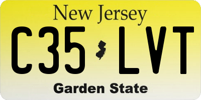 NJ license plate C35LVT