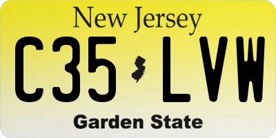 NJ license plate C35LVW