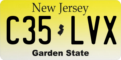 NJ license plate C35LVX