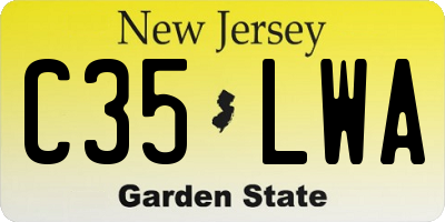 NJ license plate C35LWA
