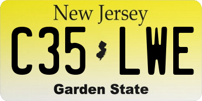 NJ license plate C35LWE