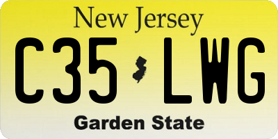 NJ license plate C35LWG