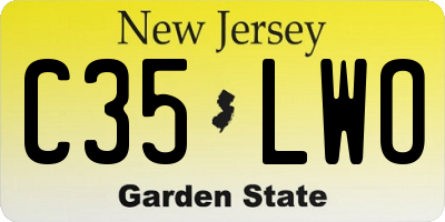 NJ license plate C35LWO