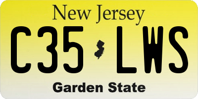 NJ license plate C35LWS